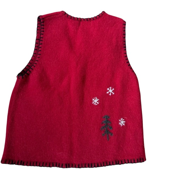 Coldwater Creek Women’s Size L 100% Wool Zip Christmas Snowman Sweater Women - Picture 8 of 11